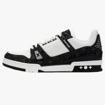 Best Batch LV Louis Vuitton LV Trainer White Black