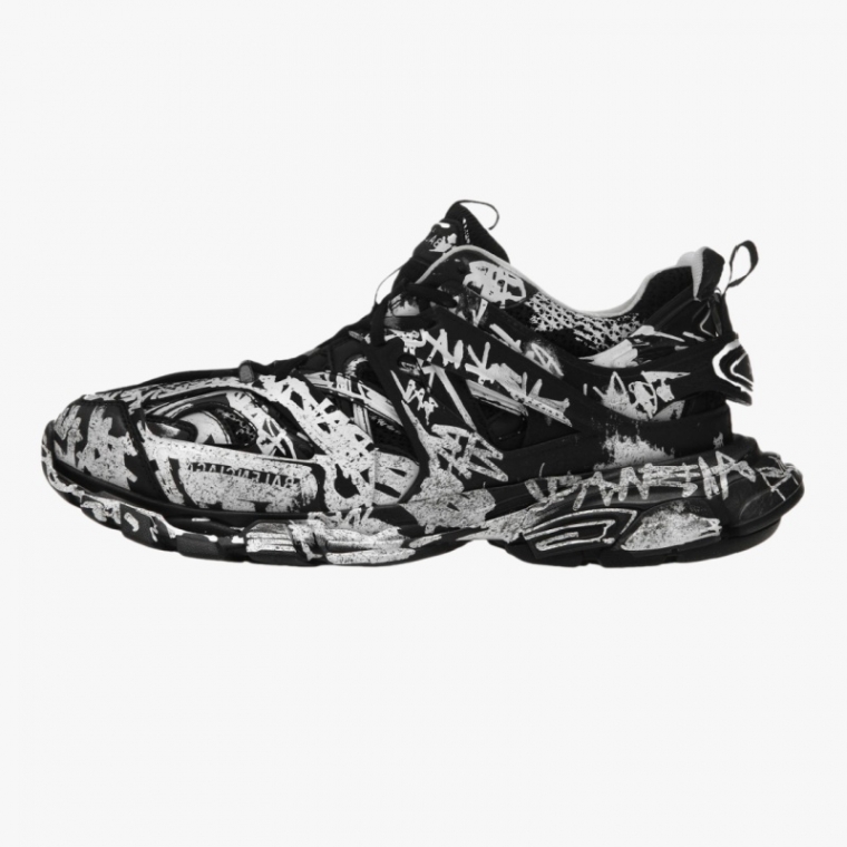 Balenciaga Track Graffiti Black White