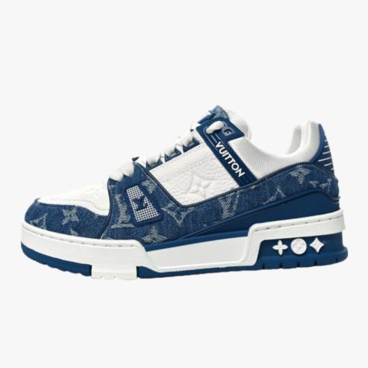 Best Batch LV Louis Vuitton Trainer Low 'White Blue'