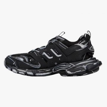 Balenciaga Track Graffiti Black White